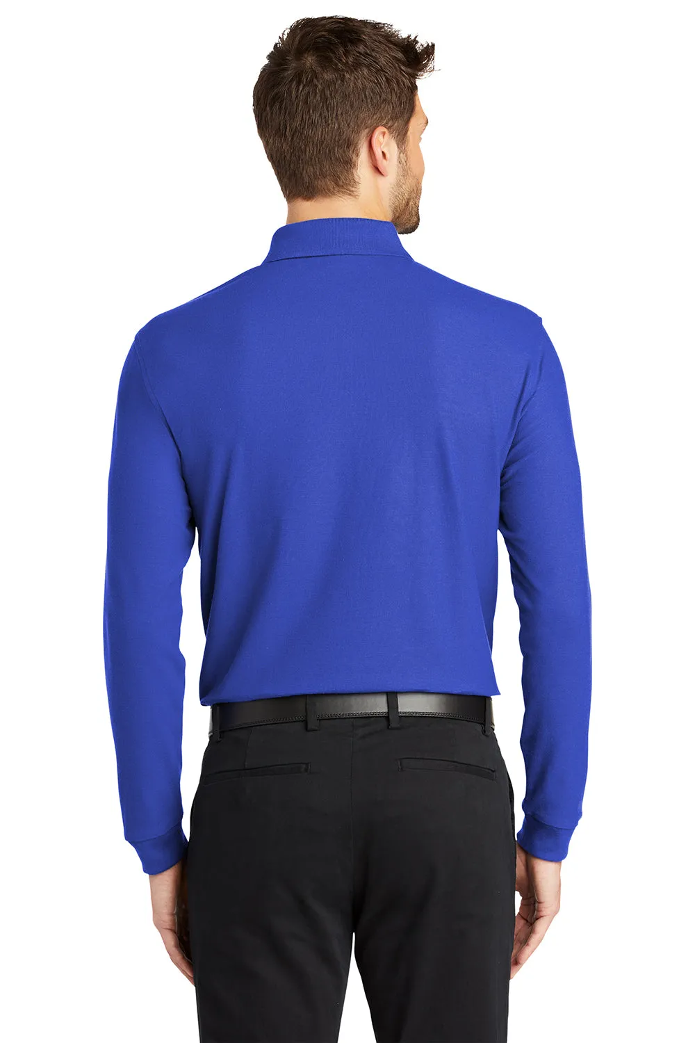 Port Authority Mens Core Classic Long Sleeve Polo Shirt - True Royal Blue