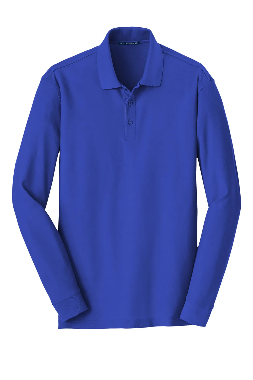 Port Authority Mens Core Classic Long Sleeve Polo Shirt - True Royal Blue