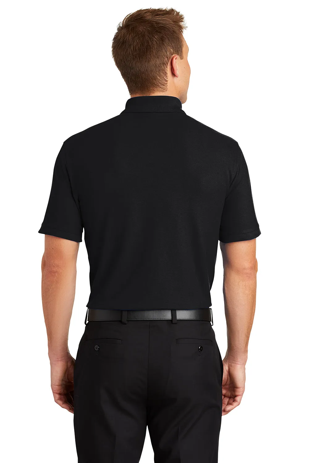 Port Authority Mens Core Classic Short Sleeve Polo Shirt - Black