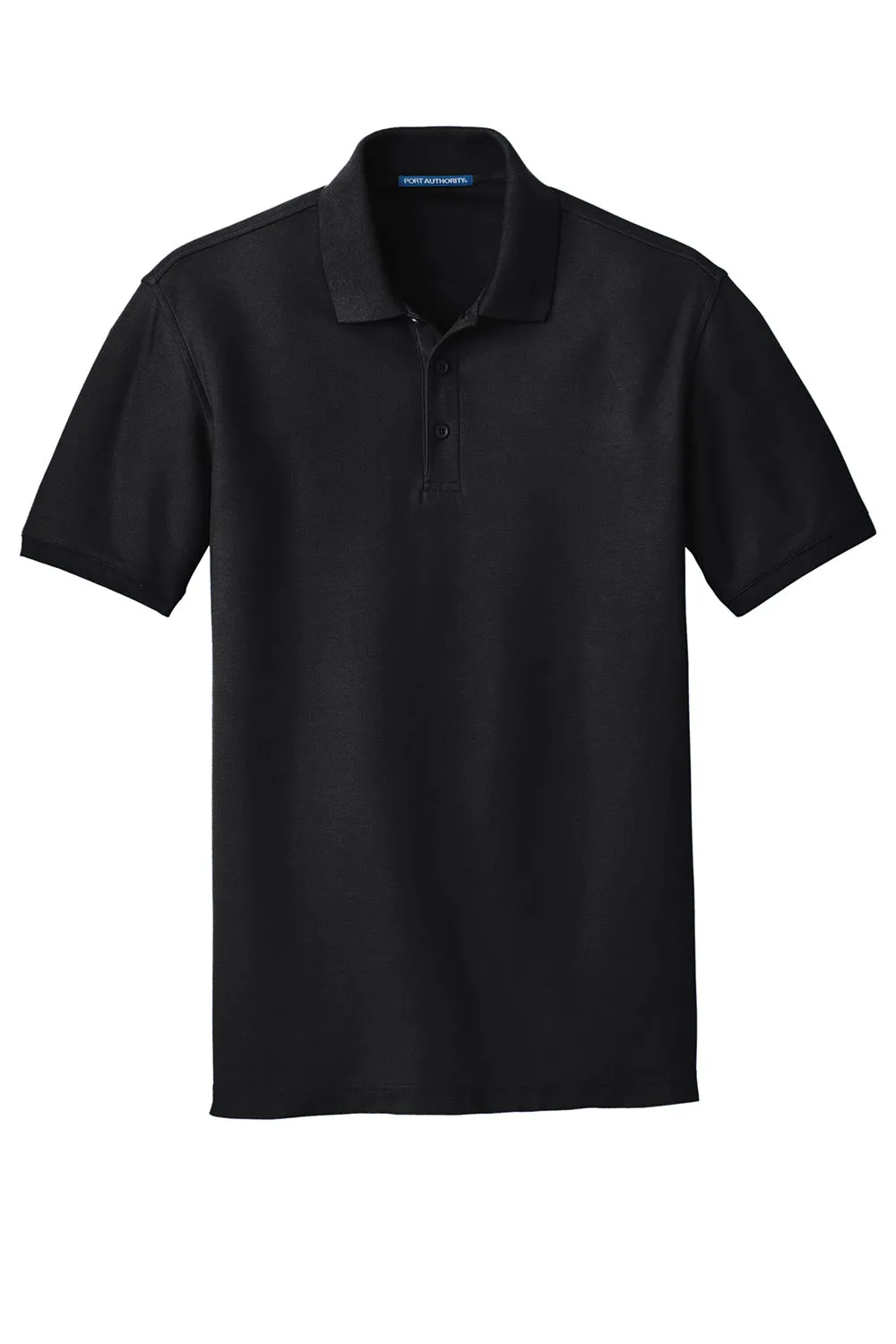 Port Authority Mens Core Classic Short Sleeve Polo Shirt - Black