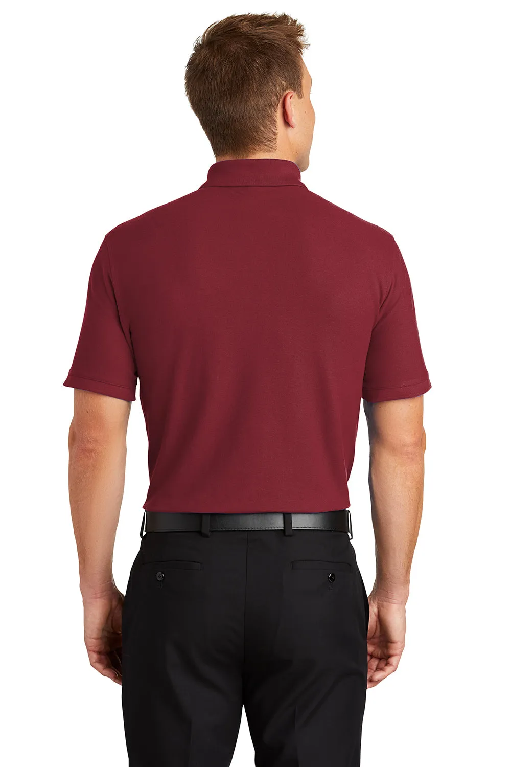 Port Authority Mens Core Classic Short Sleeve Polo Shirt - Burgundy