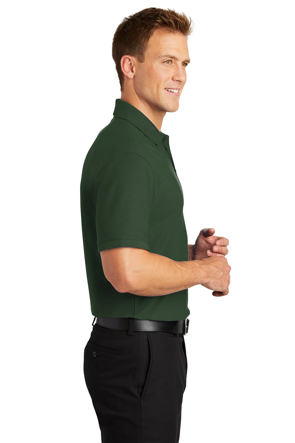 Port Authority Mens Core Classic Short Sleeve Polo Shirt - Deep Forest Green