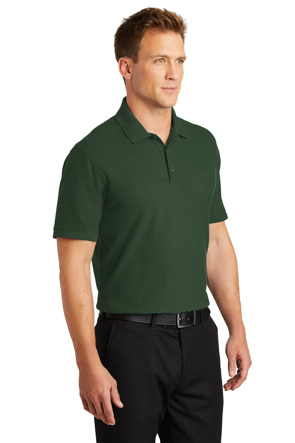 Port Authority Mens Core Classic Short Sleeve Polo Shirt - Deep Forest Green