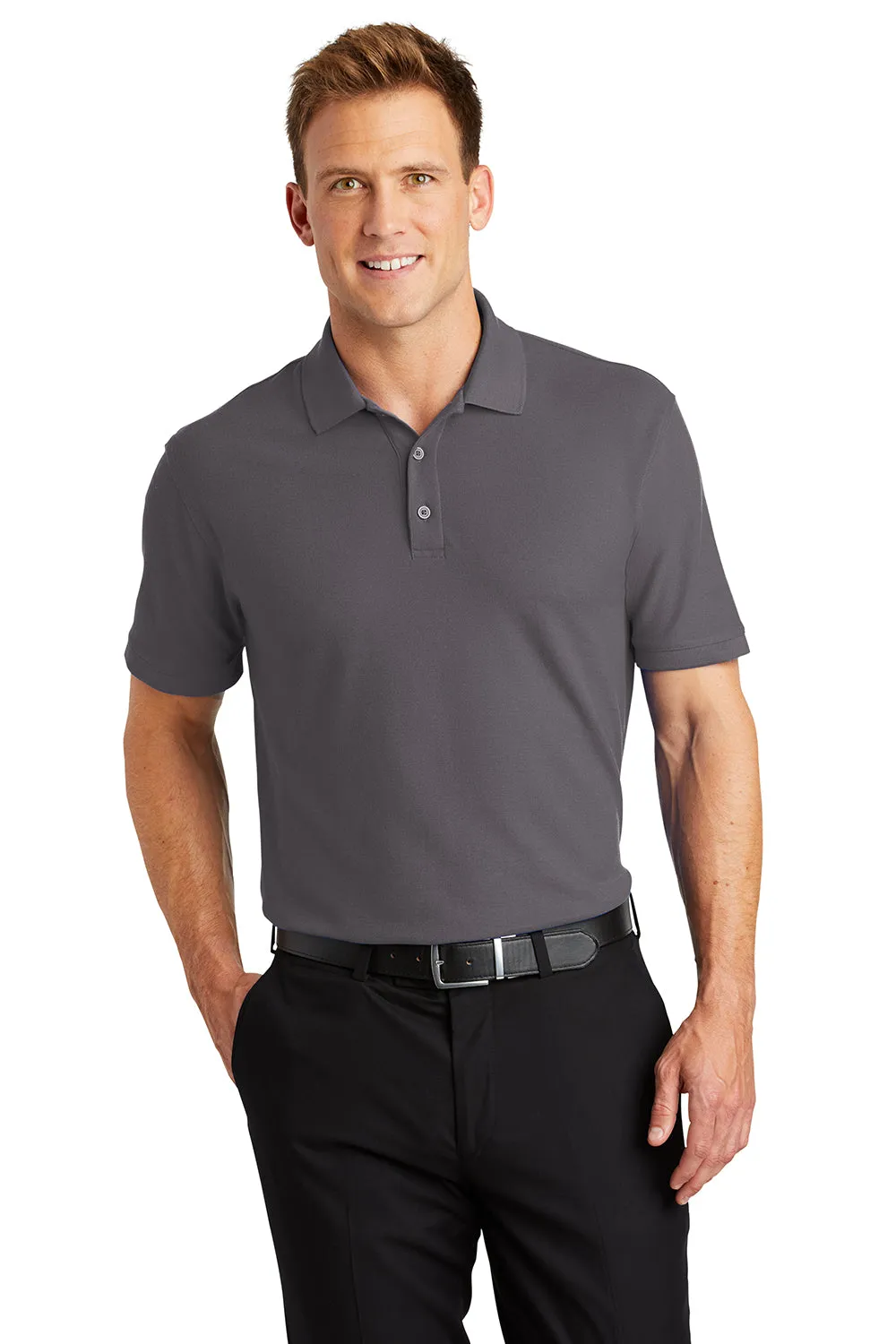 Port Authority Mens Core Classic Short Sleeve Polo Shirt - Graphite Grey