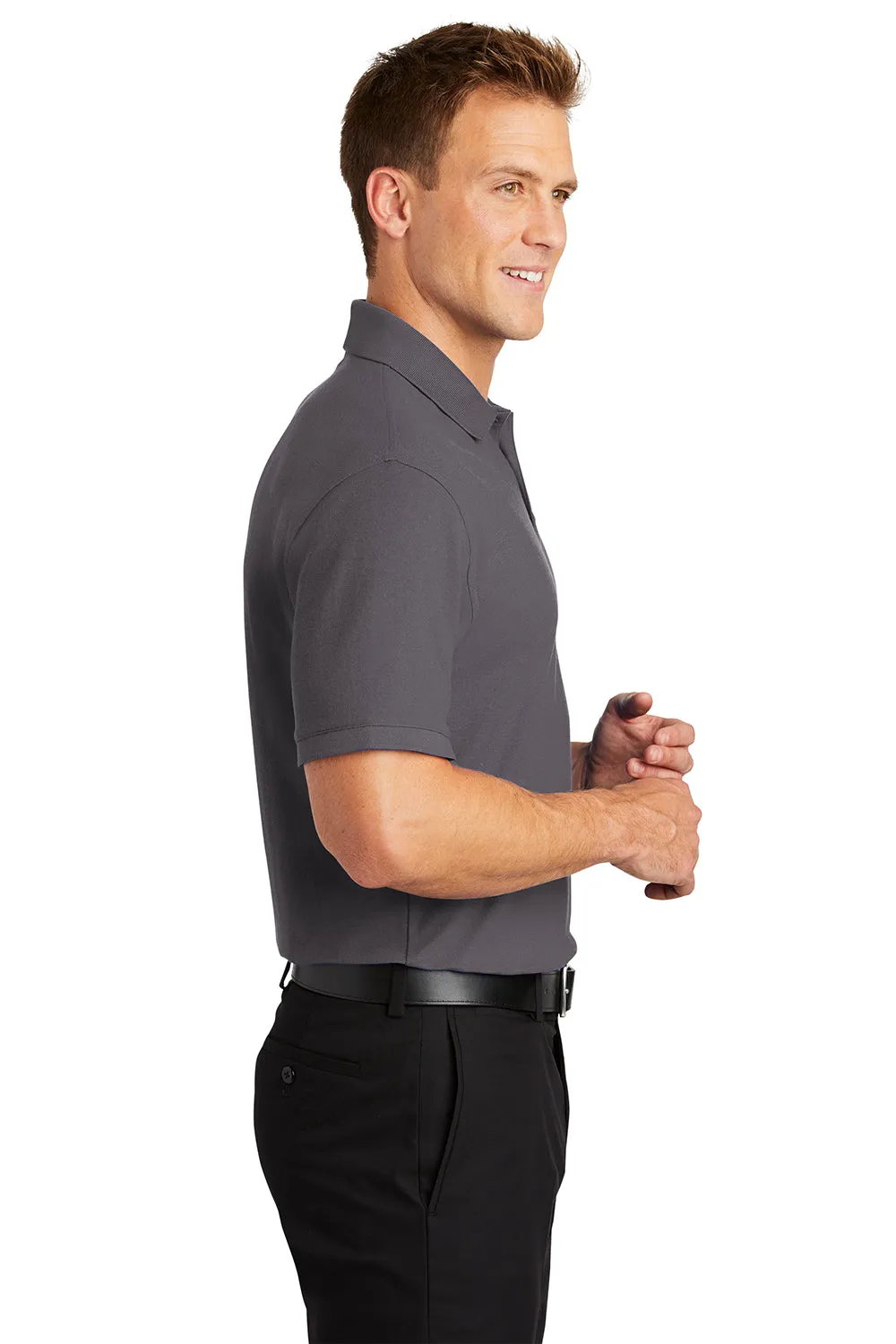 Port Authority Mens Core Classic Short Sleeve Polo Shirt - Graphite Grey
