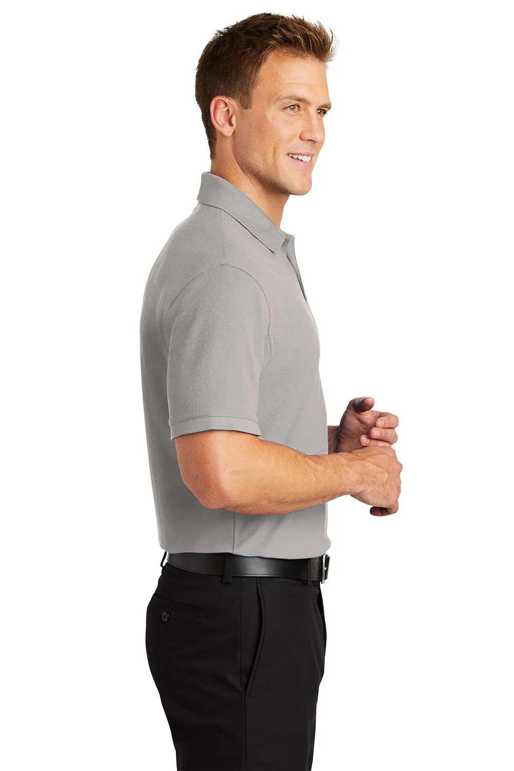 Port Authority Mens Core Classic Short Sleeve Polo Shirt - Gusty Grey