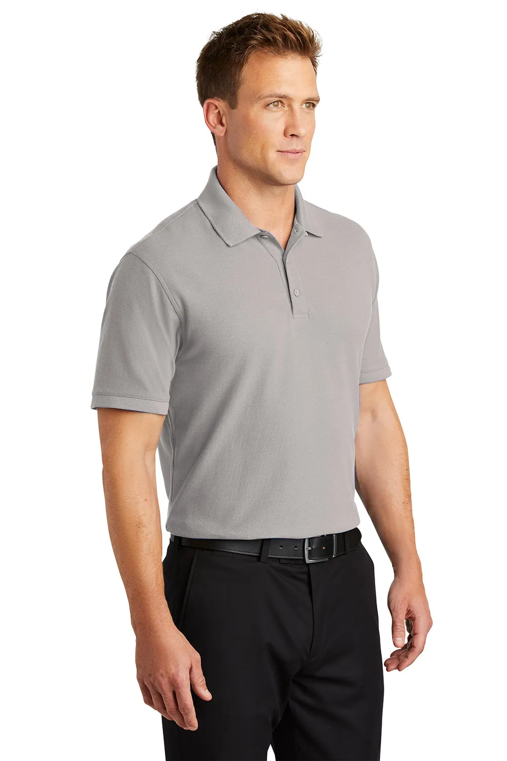 Port Authority Mens Core Classic Short Sleeve Polo Shirt - Gusty Grey