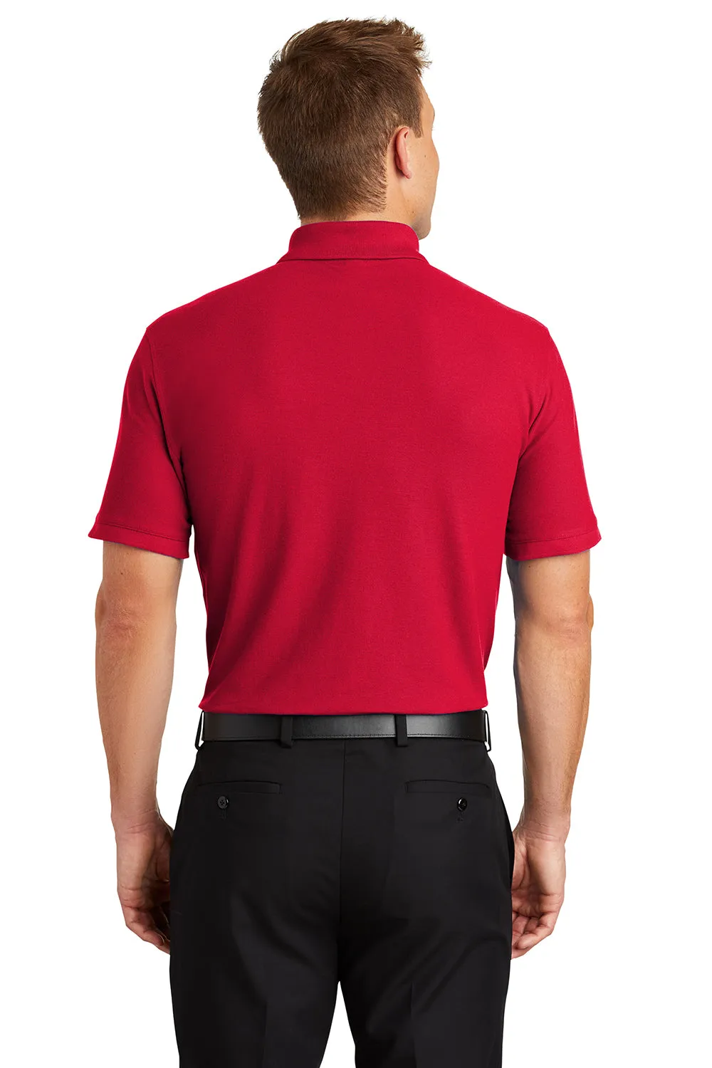 Port Authority Mens Core Classic Short Sleeve Polo Shirt - Rich Red