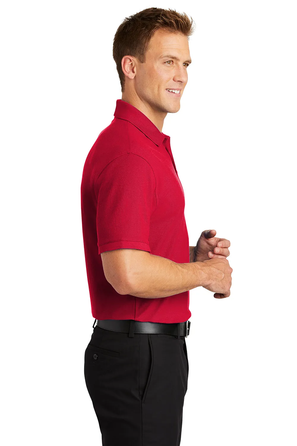 Port Authority Mens Core Classic Short Sleeve Polo Shirt - Rich Red