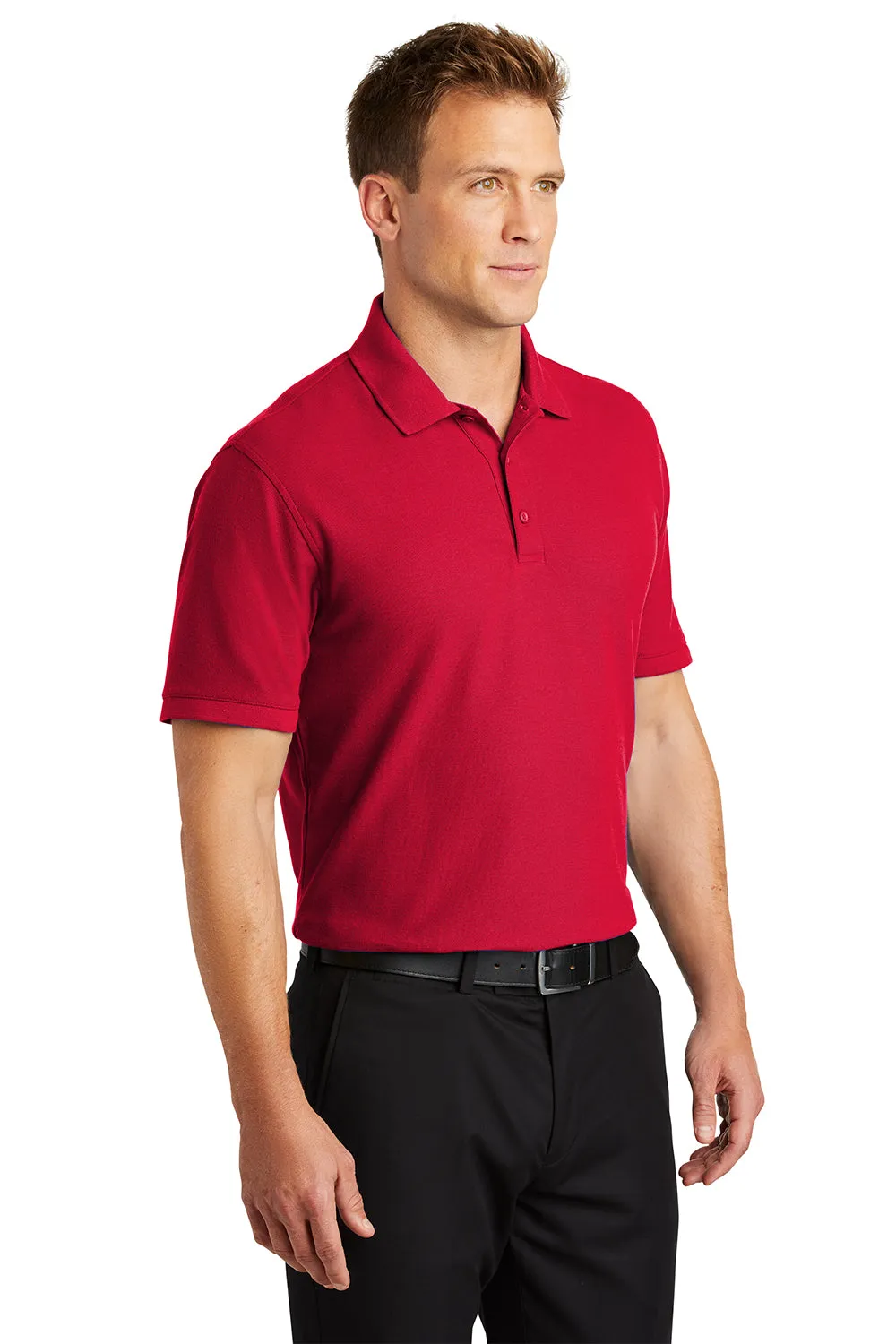 Port Authority Mens Core Classic Short Sleeve Polo Shirt - Rich Red