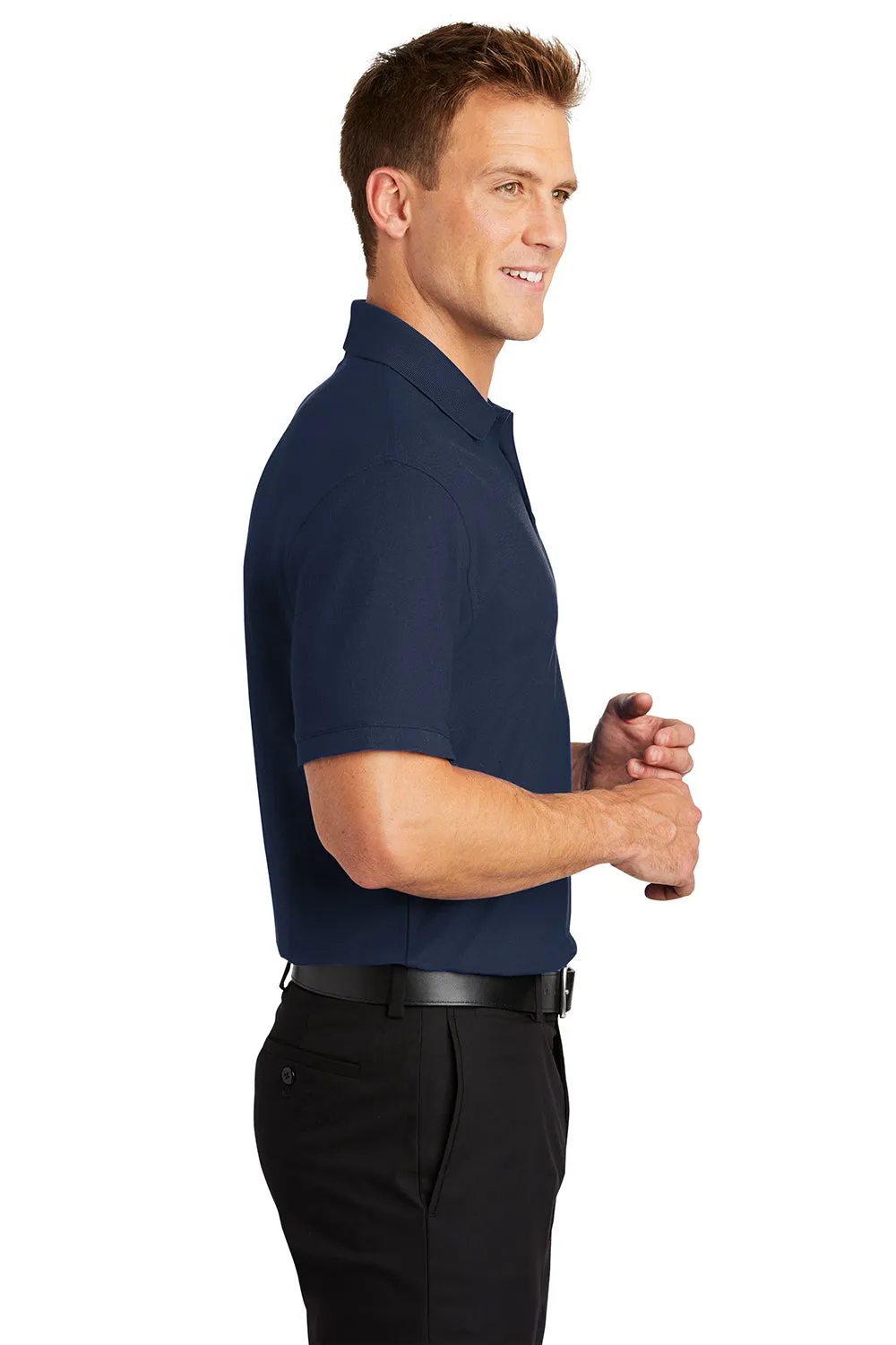 Port Authority Mens Core Classic Short Sleeve Polo Shirt - River Navy Blue