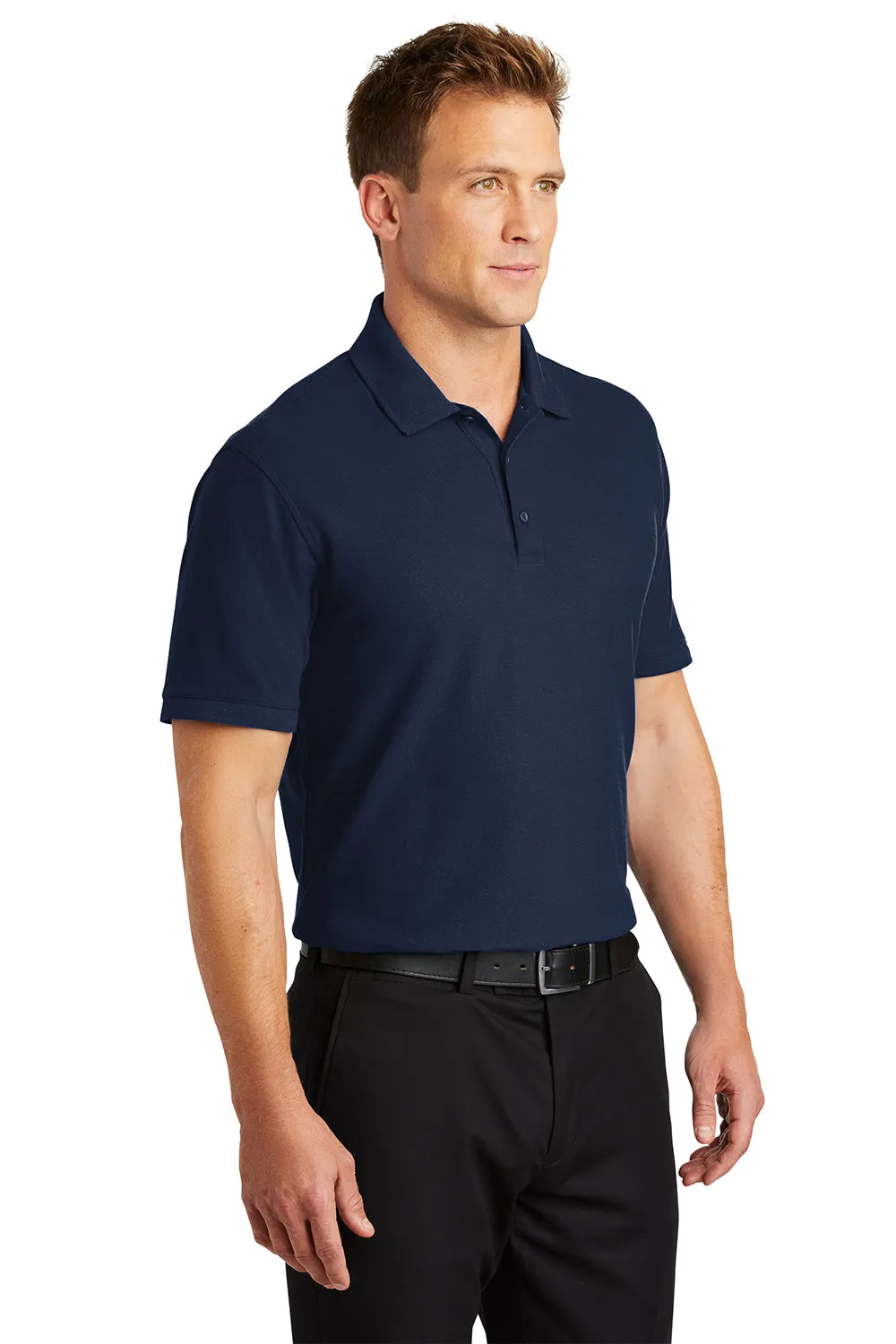 Port Authority Mens Core Classic Short Sleeve Polo Shirt - River Navy Blue