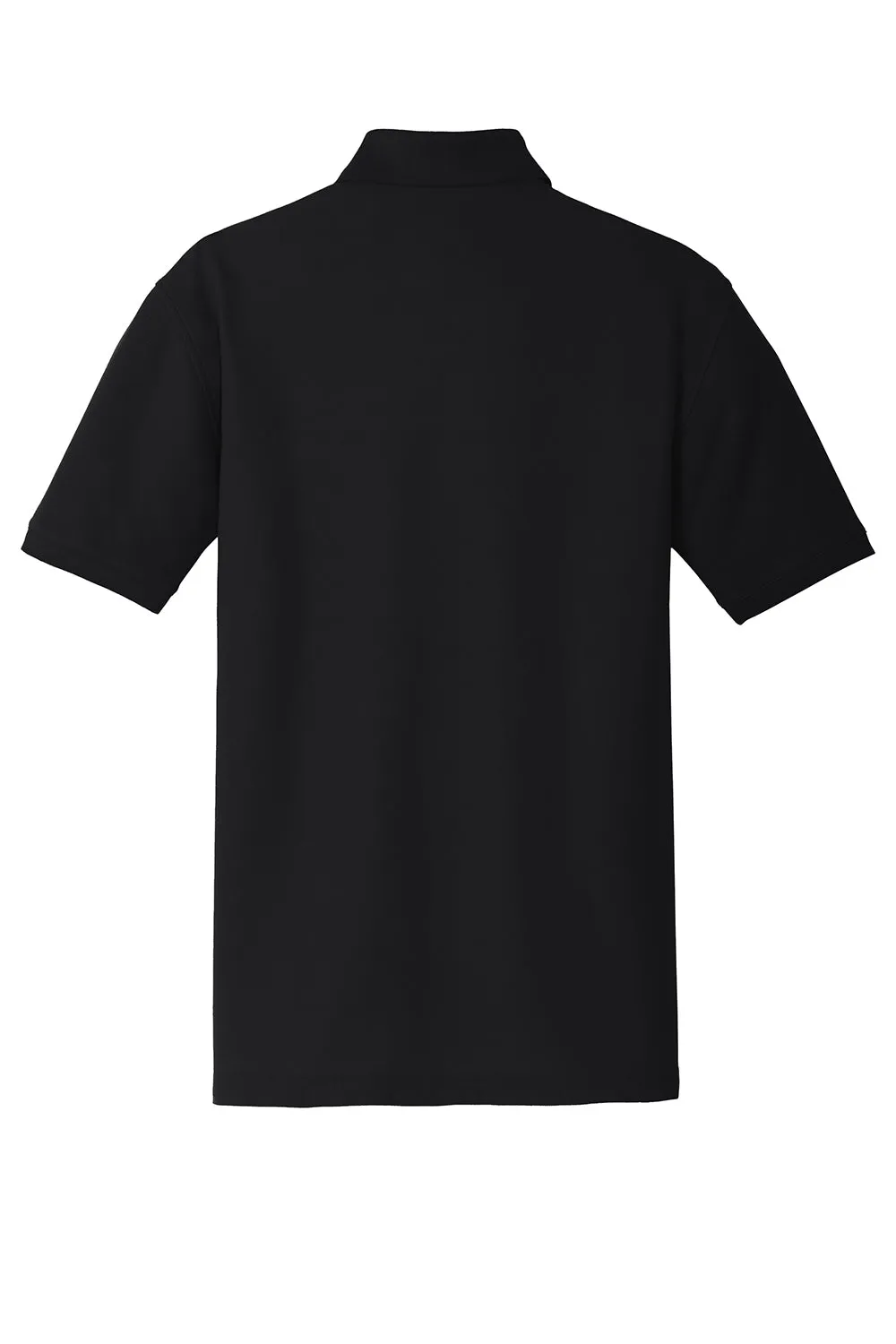 Port Authority Mens Core Classic Short Sleeve Polo Shirt w/ Pocket - Deep Black