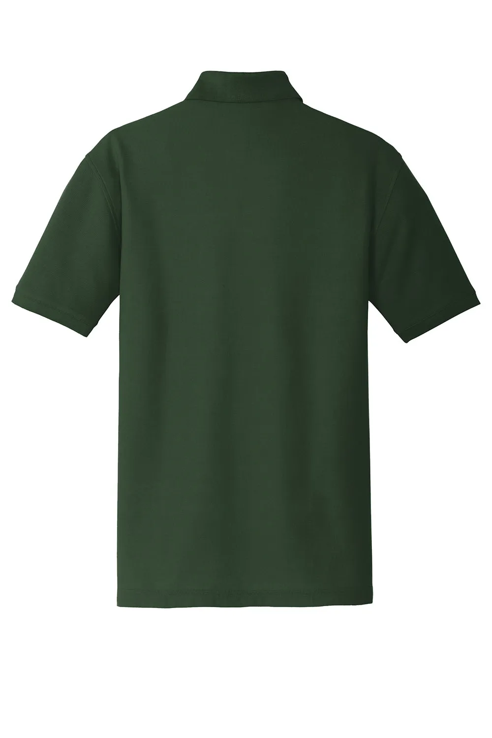Port Authority Mens Core Classic Short Sleeve Polo Shirt w/ Pocket - Deep Forest Green - Closeout
