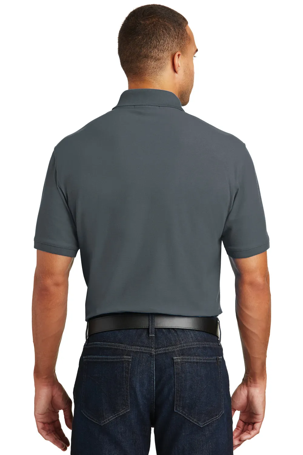 Port Authority Mens Core Classic Short Sleeve Polo Shirt w/ Pocket - Graphite Grey