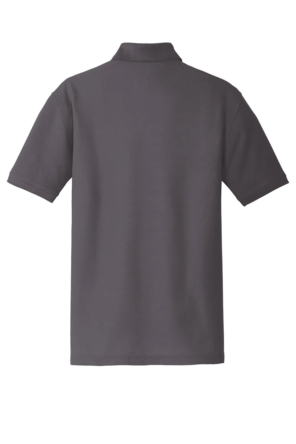 Port Authority Mens Core Classic Short Sleeve Polo Shirt w/ Pocket - Graphite Grey