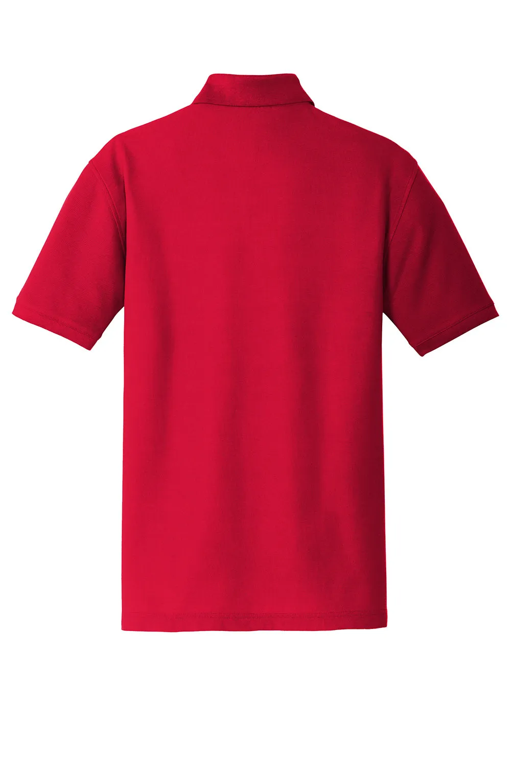 Port Authority Mens Core Classic Short Sleeve Polo Shirt w/ Pocket - Rich Red