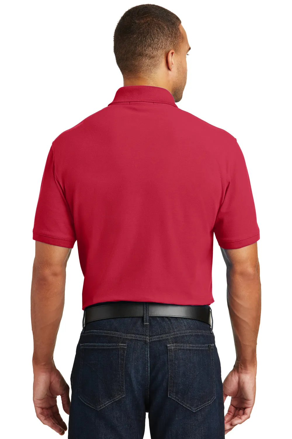 Port Authority Mens Core Classic Short Sleeve Polo Shirt w/ Pocket - Rich Red