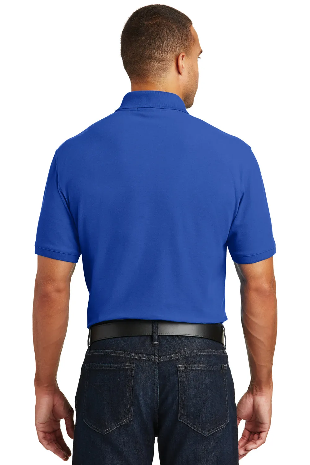 Port Authority Mens Core Classic Short Sleeve Polo Shirt w/ Pocket - True Royal Blue
