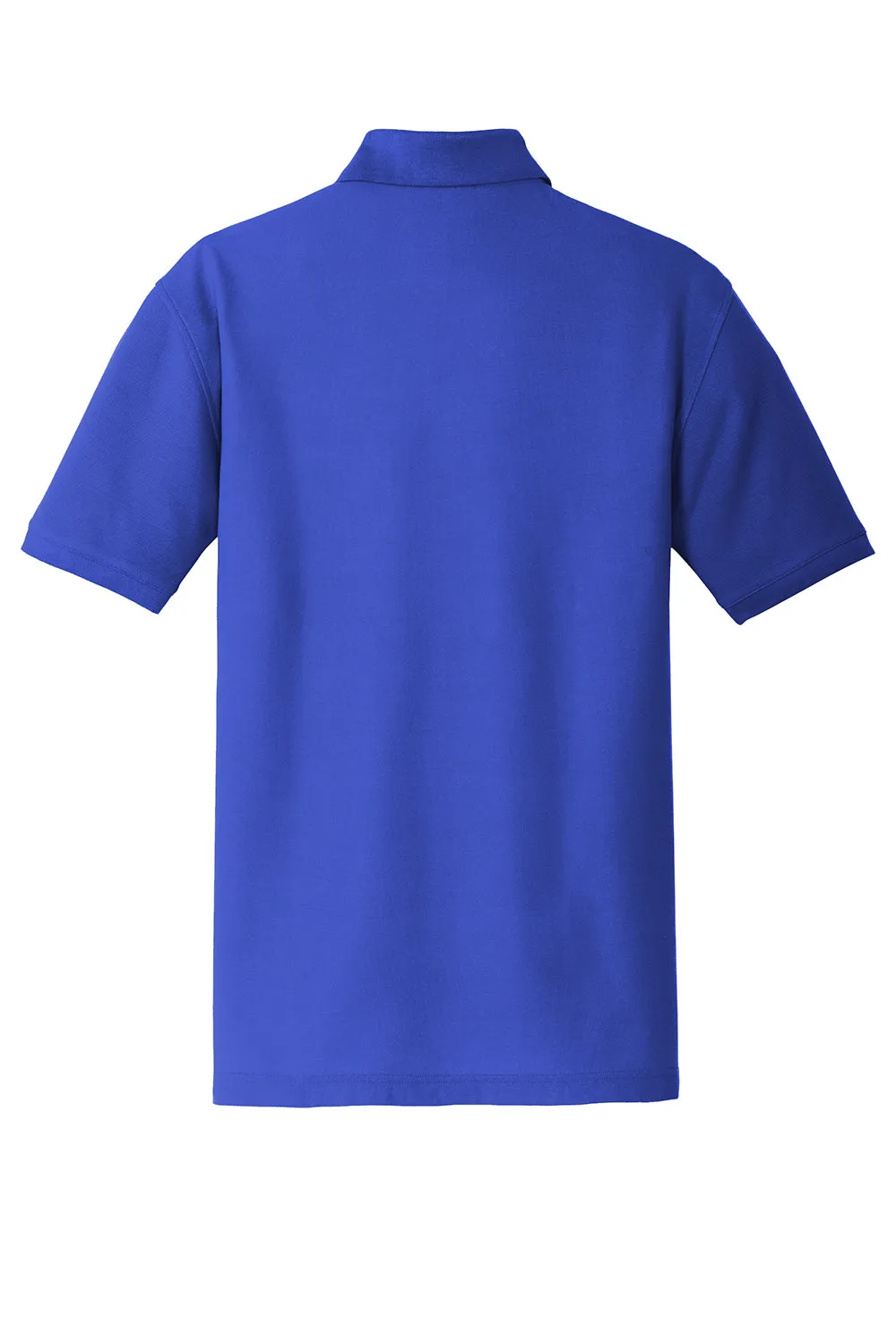 Port Authority Mens Core Classic Short Sleeve Polo Shirt w/ Pocket - True Royal Blue