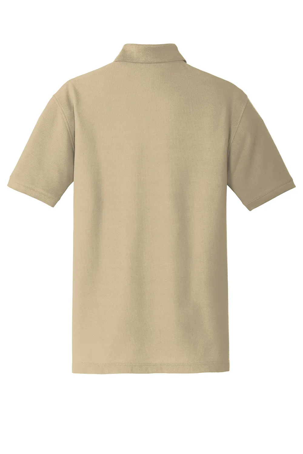 Port Authority Mens Core Classic Short Sleeve Polo Shirt w/ Pocket - Wheat - Closeout