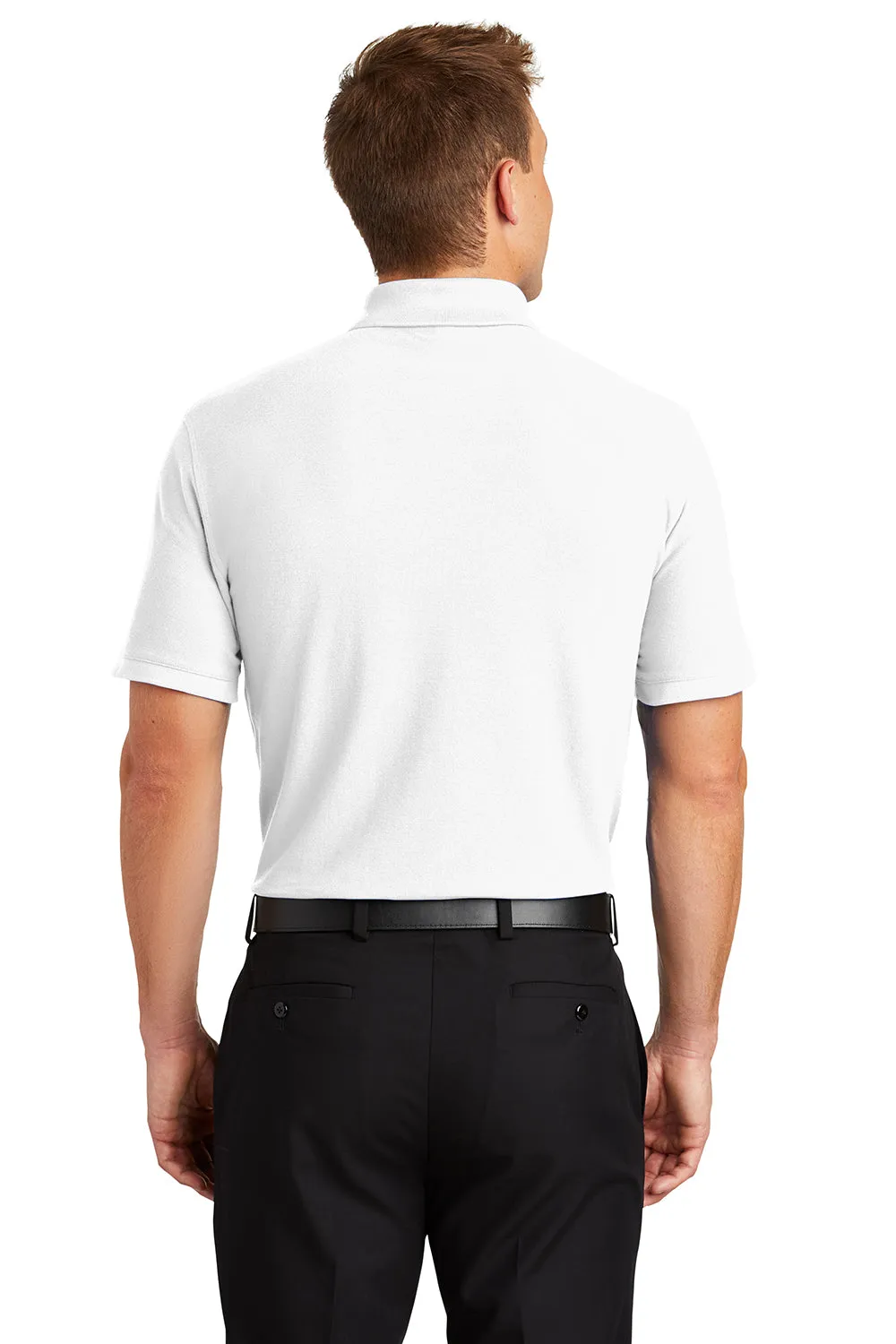 Port Authority Mens Core Classic Short Sleeve Polo Shirt - White