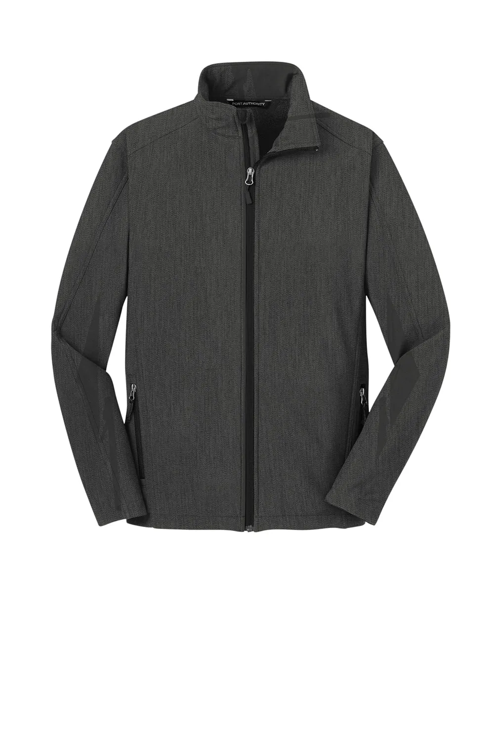 Port Authority Mens Core Wind & Water Resistant Full Zip Jacket - Heather Charcoal Black