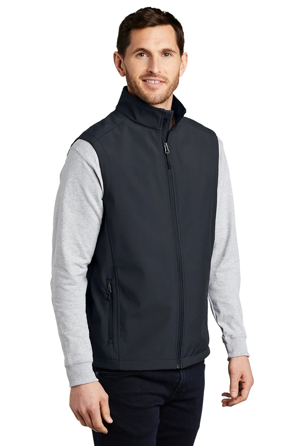 Port Authority Mens Core Wind & Water Resistant Full Zip Vest - Battleship Grey