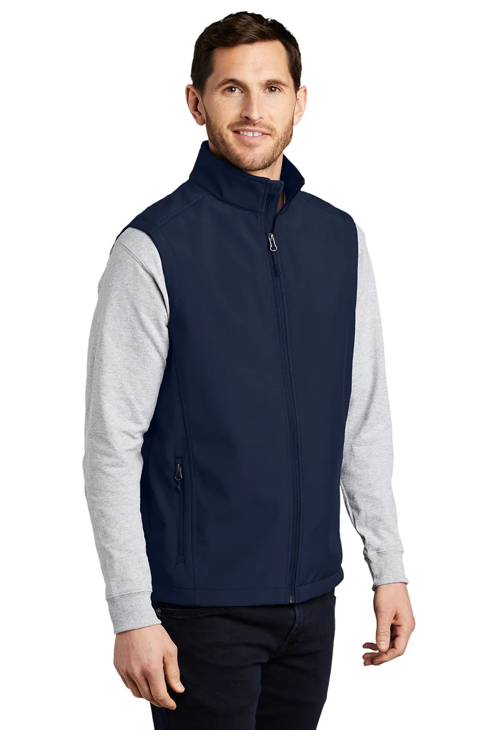 Port Authority Mens Core Wind & Water Resistant Full Zip Vest - Dress Navy Blue