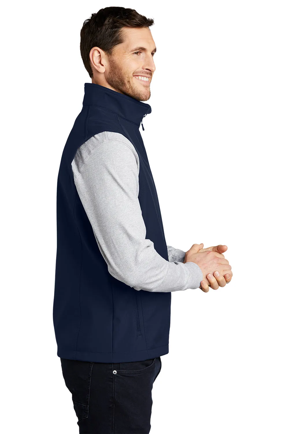 Port Authority Mens Core Wind & Water Resistant Full Zip Vest - Dress Navy Blue