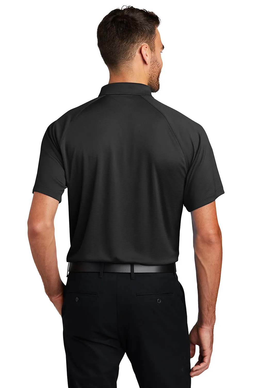 Port Authority Mens Crossover Moisture Wicking Short Sleeve Polo Shirt - Black