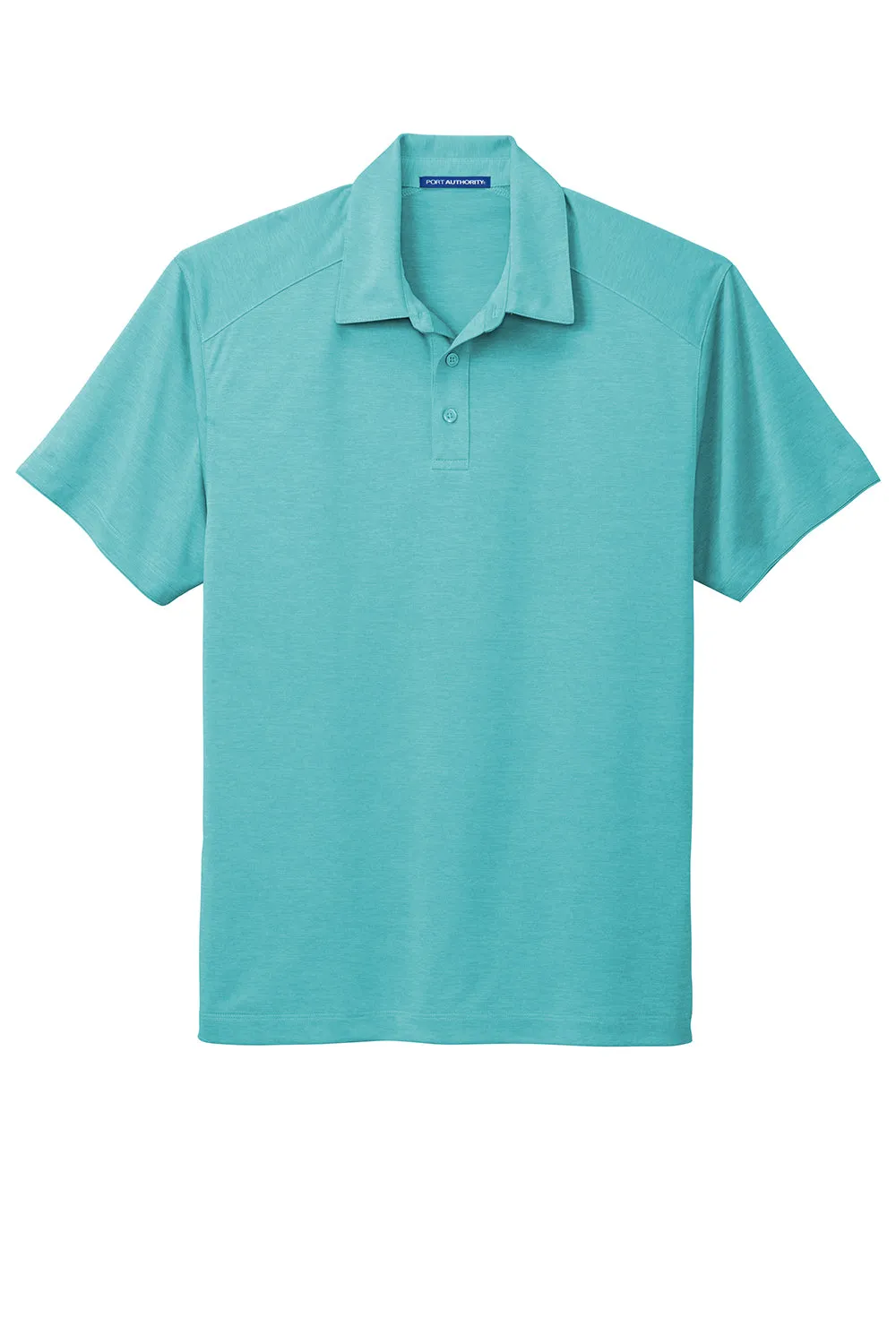 Port Authority Mens Digi Heather Performance Moisture Wicking Short Sleeve Polo Shirt - Maui Blue - Closeout