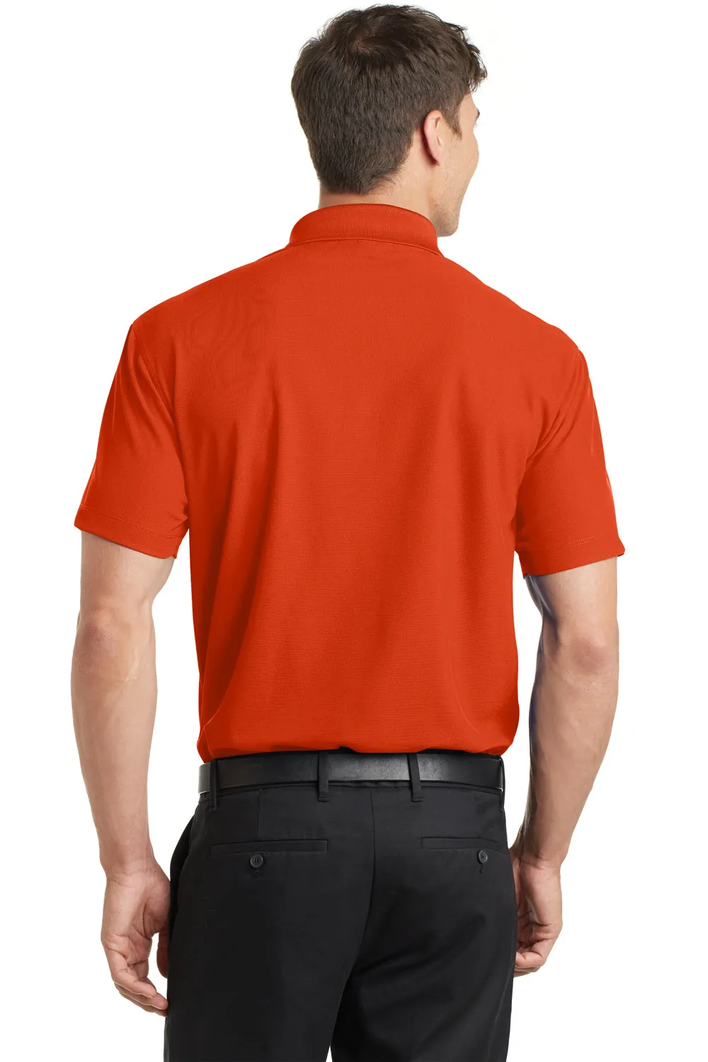 Port Authority Mens Dry Zone Moisture Wicking Short Sleeve Polo Shirt - Autumn Orange