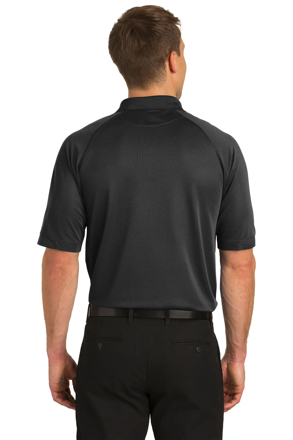 Port Authority Mens Dry Zone Moisture Wicking Short Sleeve Polo Shirt - Black