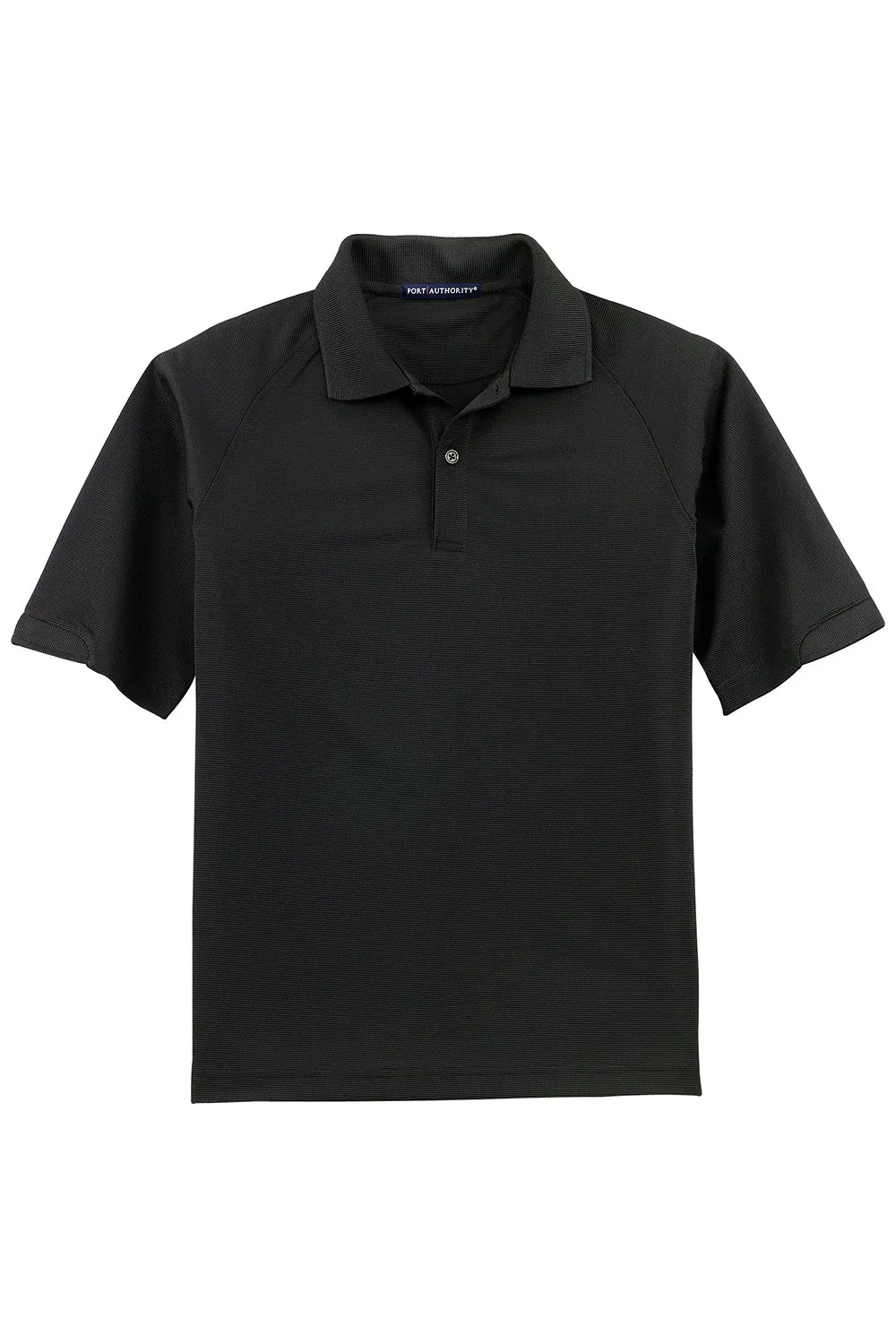 Port Authority Mens Dry Zone Moisture Wicking Short Sleeve Polo Shirt - Black