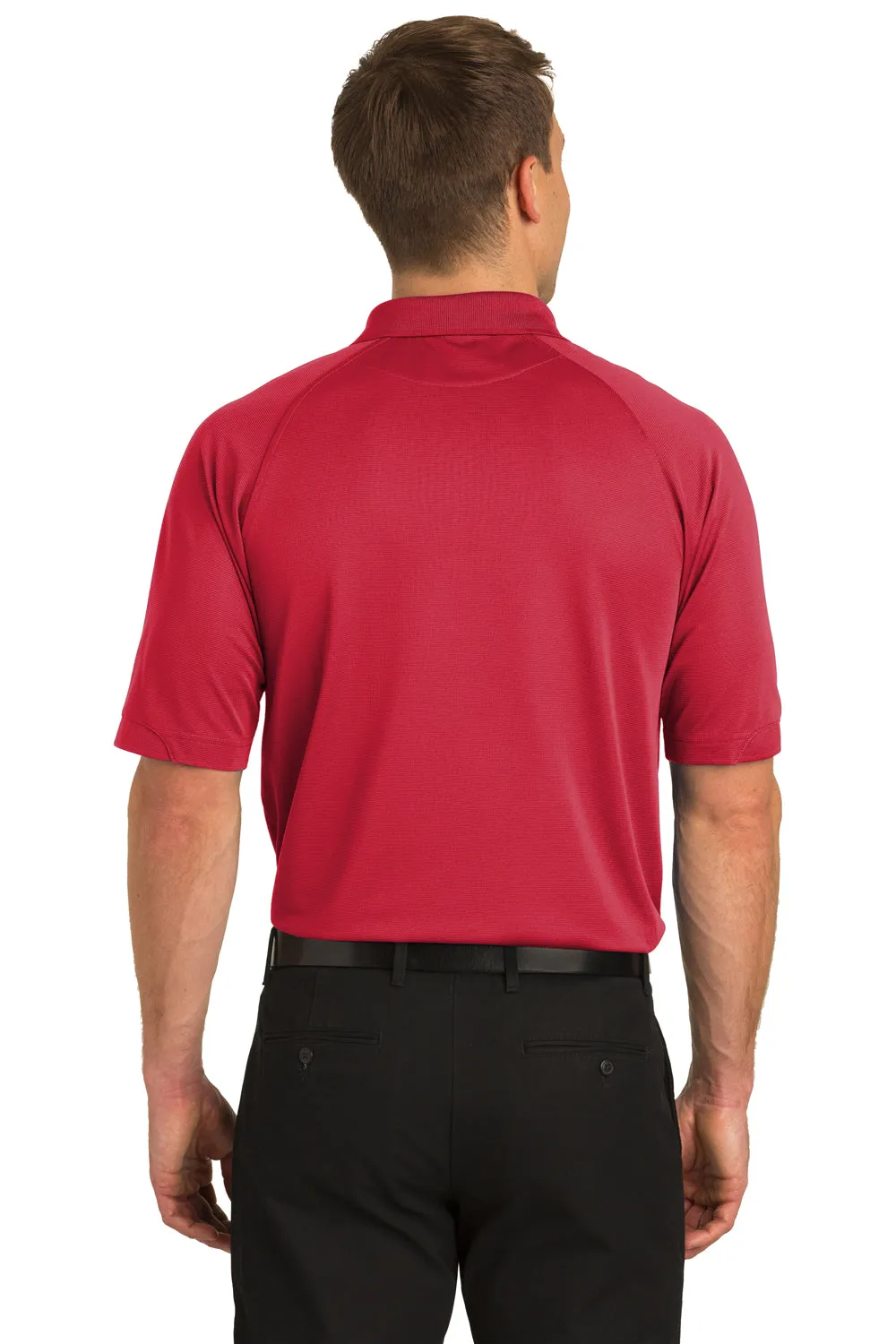 Port Authority Mens Dry Zone Moisture Wicking Short Sleeve Polo Shirt - Engine Red