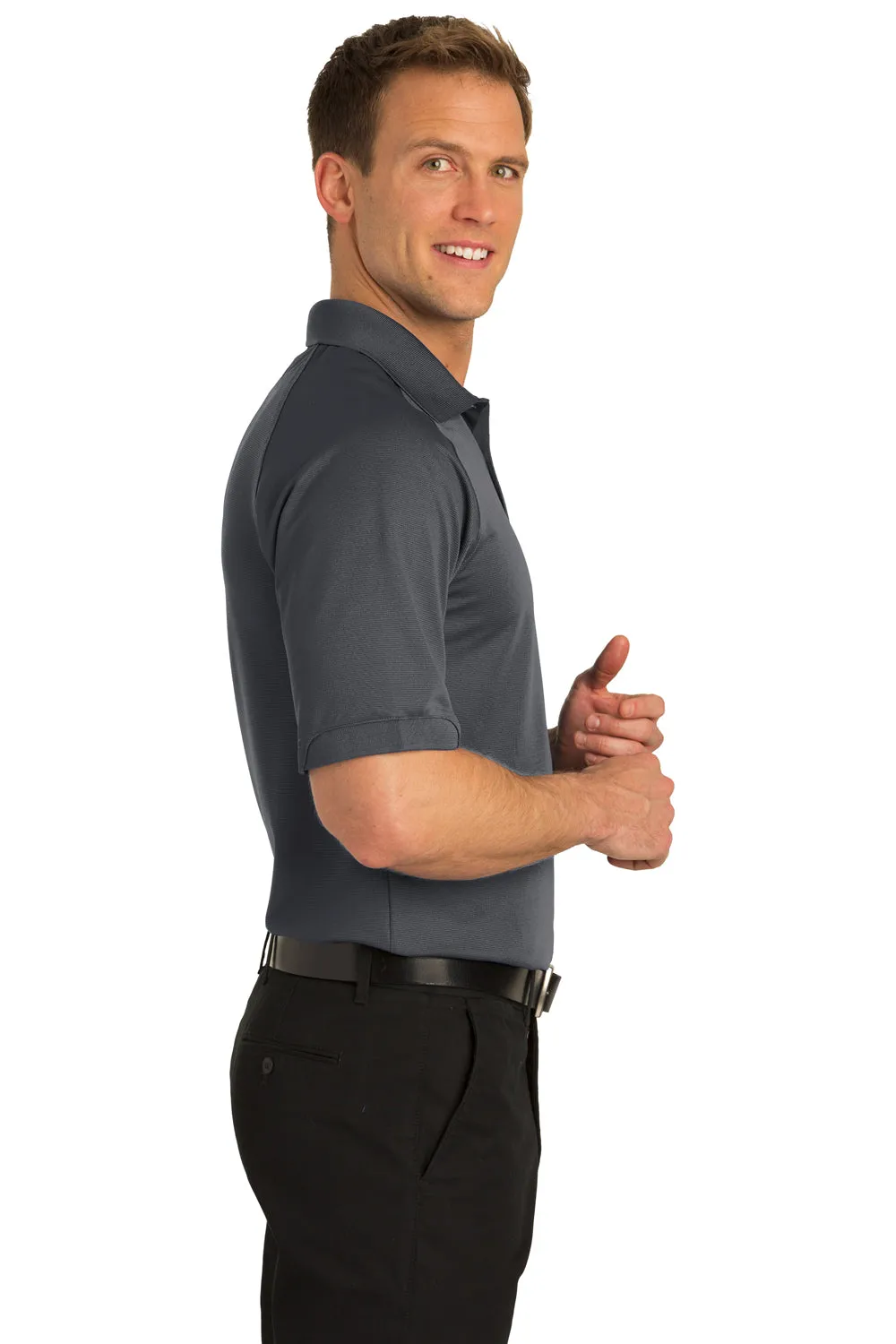 Port Authority Mens Dry Zone Moisture Wicking Short Sleeve Polo Shirt - Iron Grey