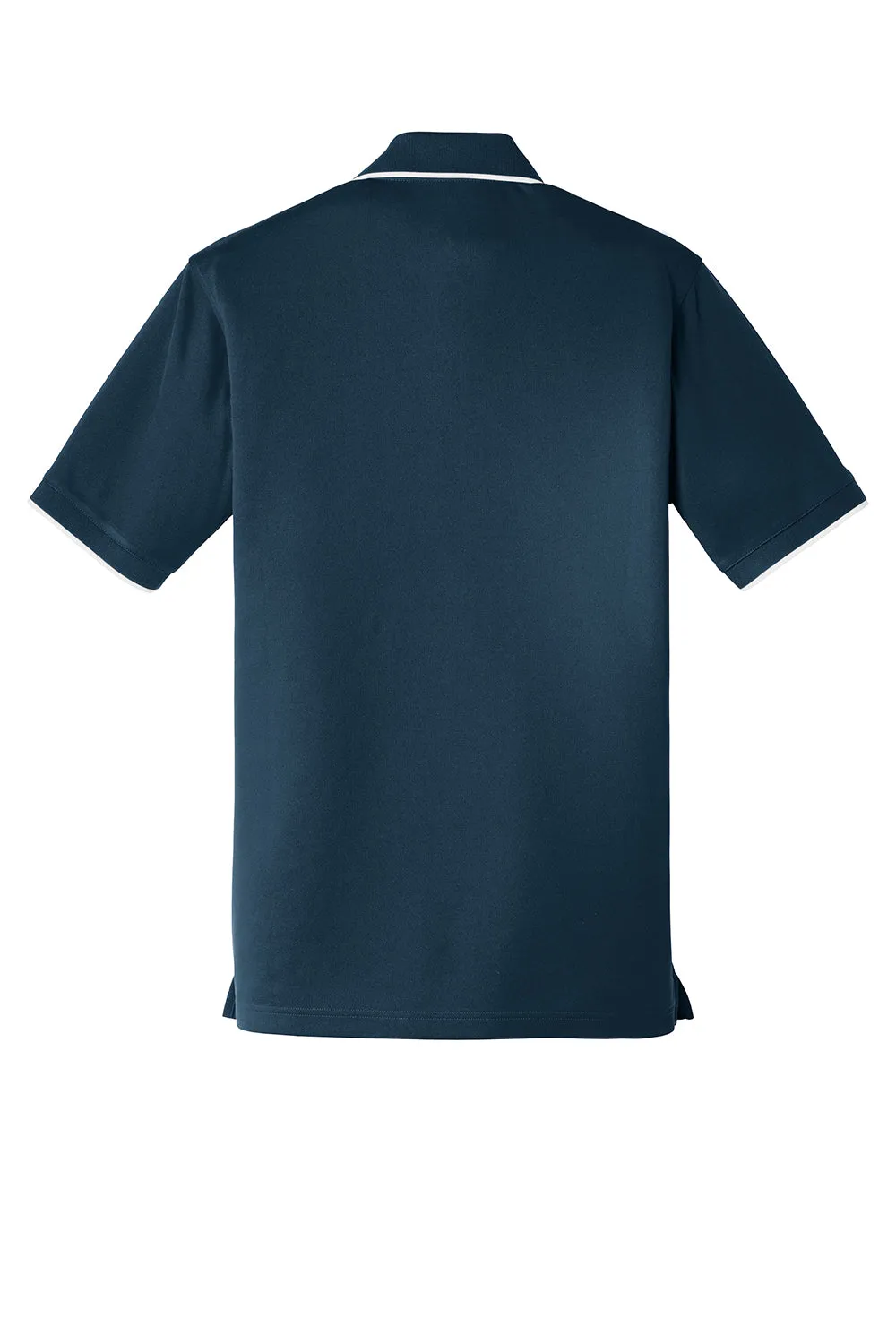 Port Authority Mens Dry Zone Moisture Wicking Short Sleeve Polo Shirt - River Navy Blue/White