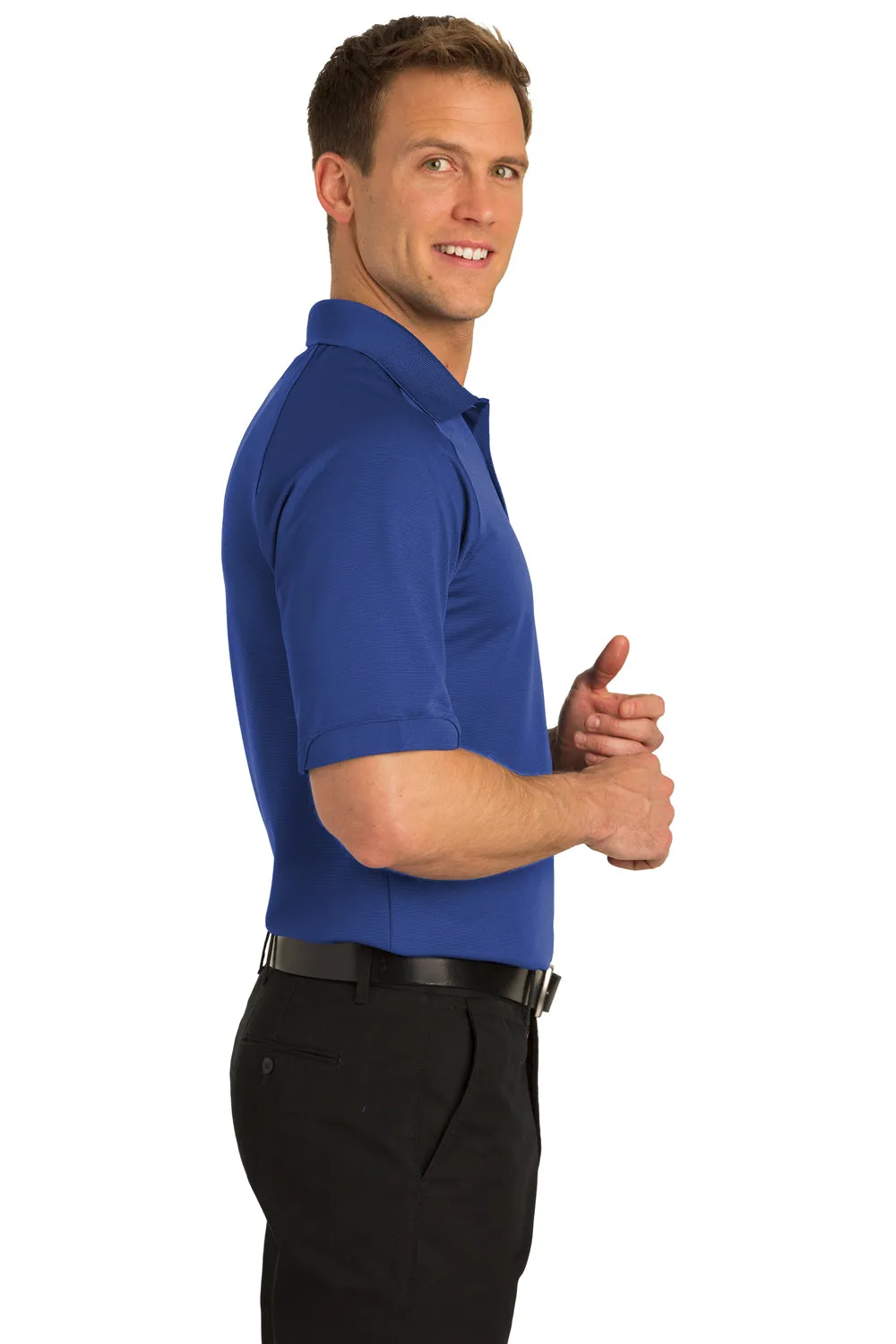 Port Authority Mens Dry Zone Moisture Wicking Short Sleeve Polo Shirt - Royal Blue