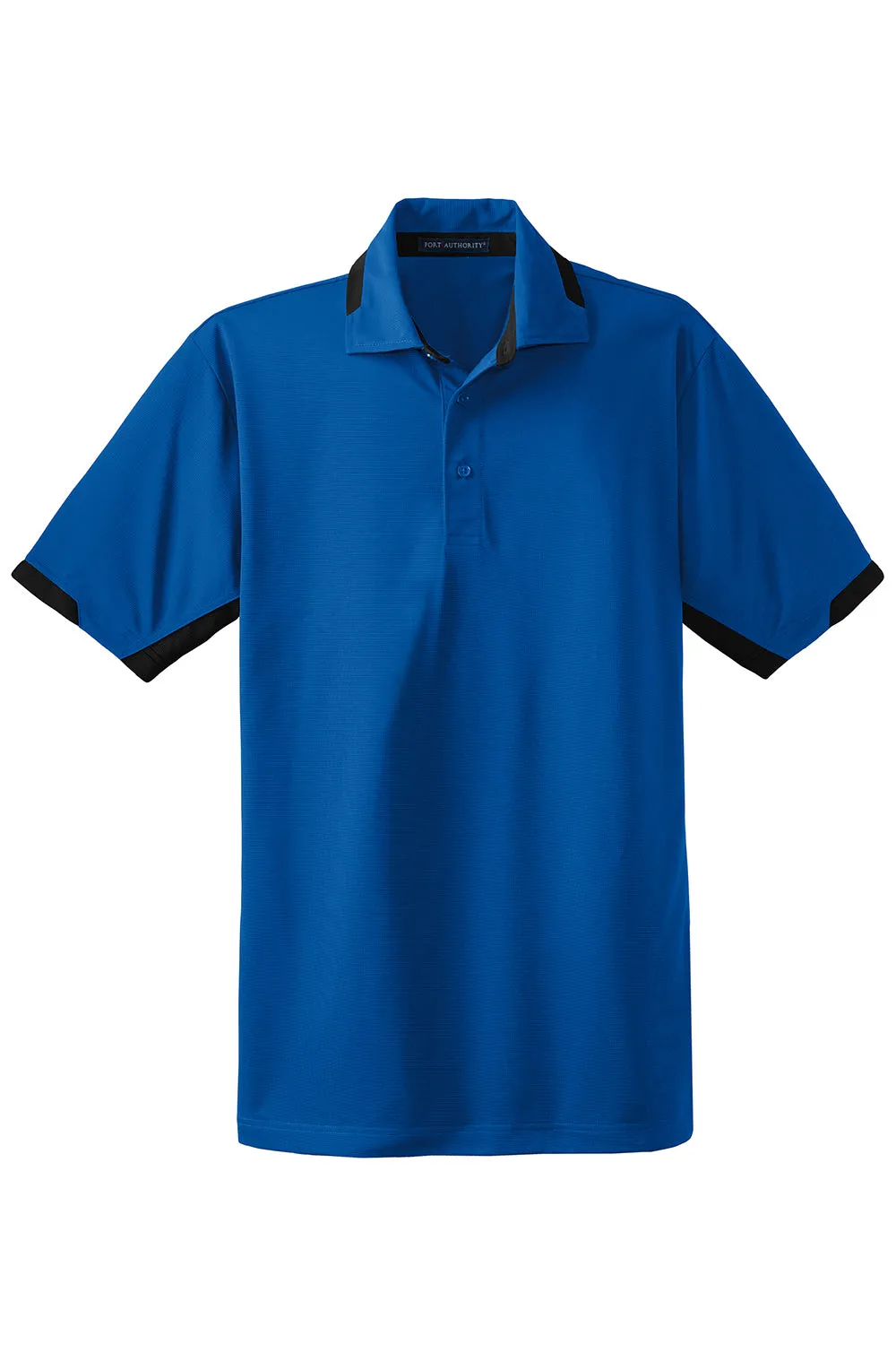 Port Authority Mens Dry Zone Moisture Wicking Short Sleeve Polo Shirt - Royal Blue/Black