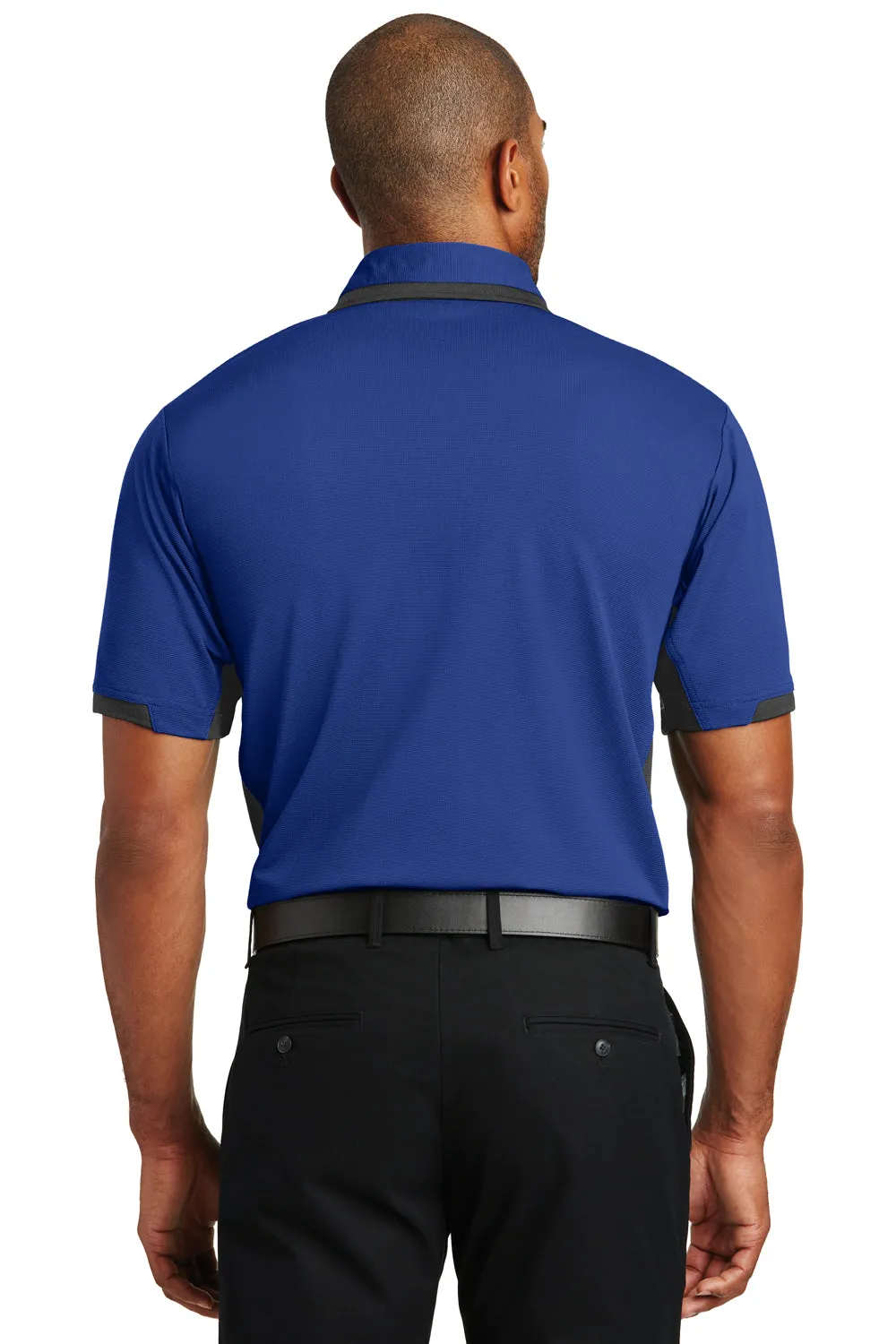 Port Authority Mens Dry Zone Moisture Wicking Short Sleeve Polo Shirt - Royal Blue/Black