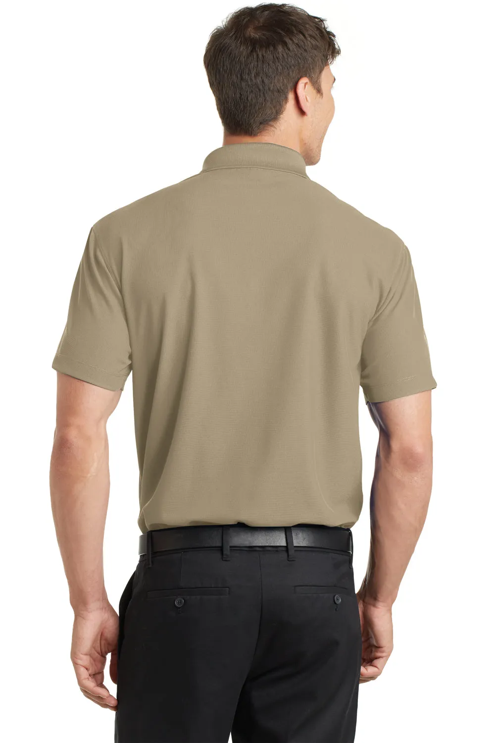 Port Authority Mens Dry Zone Moisture Wicking Short Sleeve Polo Shirt - Tan