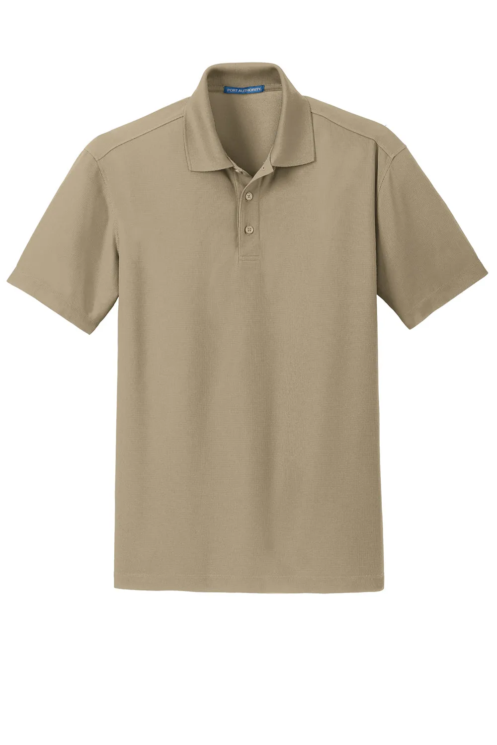 Port Authority Mens Dry Zone Moisture Wicking Short Sleeve Polo Shirt - Tan