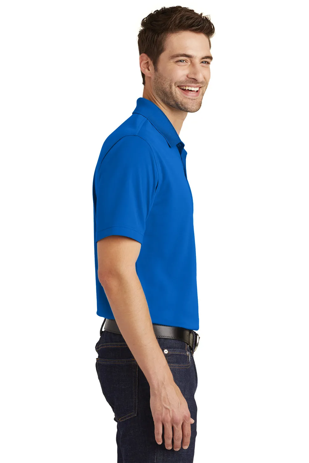 Port Authority Mens Dry Zone Moisture Wicking Short Sleeve Polo Shirt - True Royal Blue