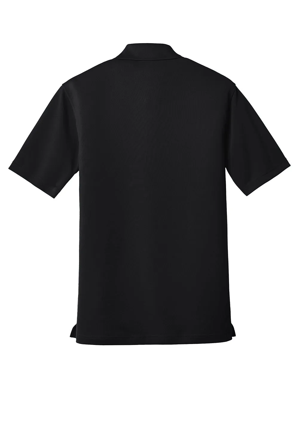 Port Authority Mens Dry Zone Moisture Wicking Short Sleeve Polo Shirt w/ Pocket - Deep Black