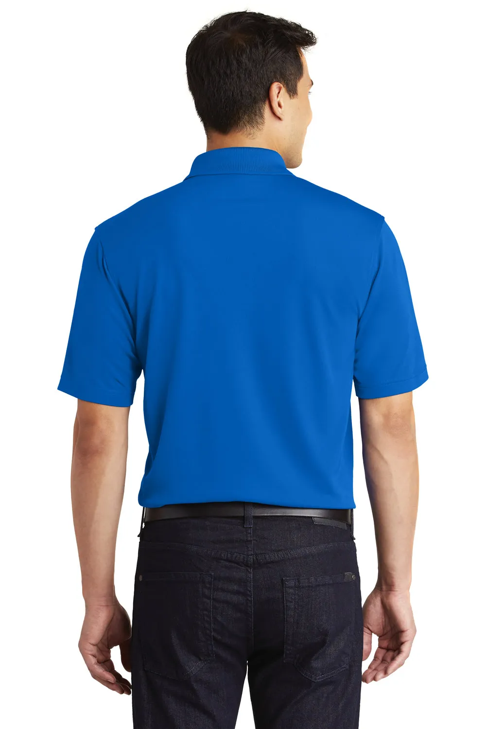 Port Authority Mens Dry Zone Moisture Wicking Short Sleeve Polo Shirt w/ Pocket - True Royal Blue