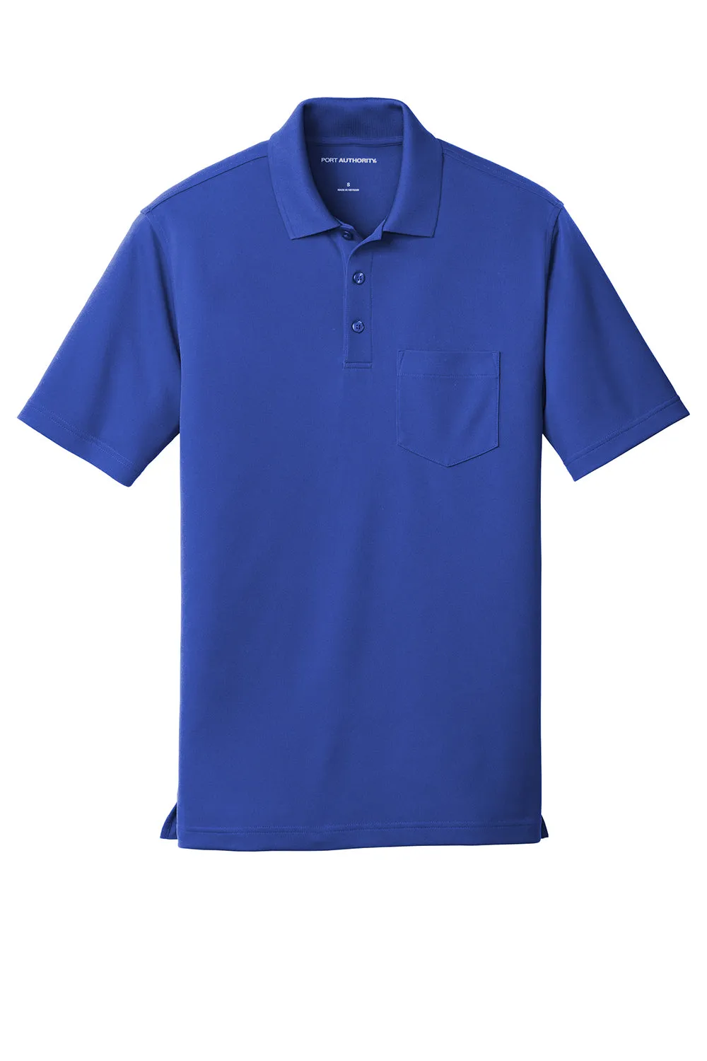 Port Authority Mens Dry Zone Moisture Wicking Short Sleeve Polo Shirt w/ Pocket - True Royal Blue