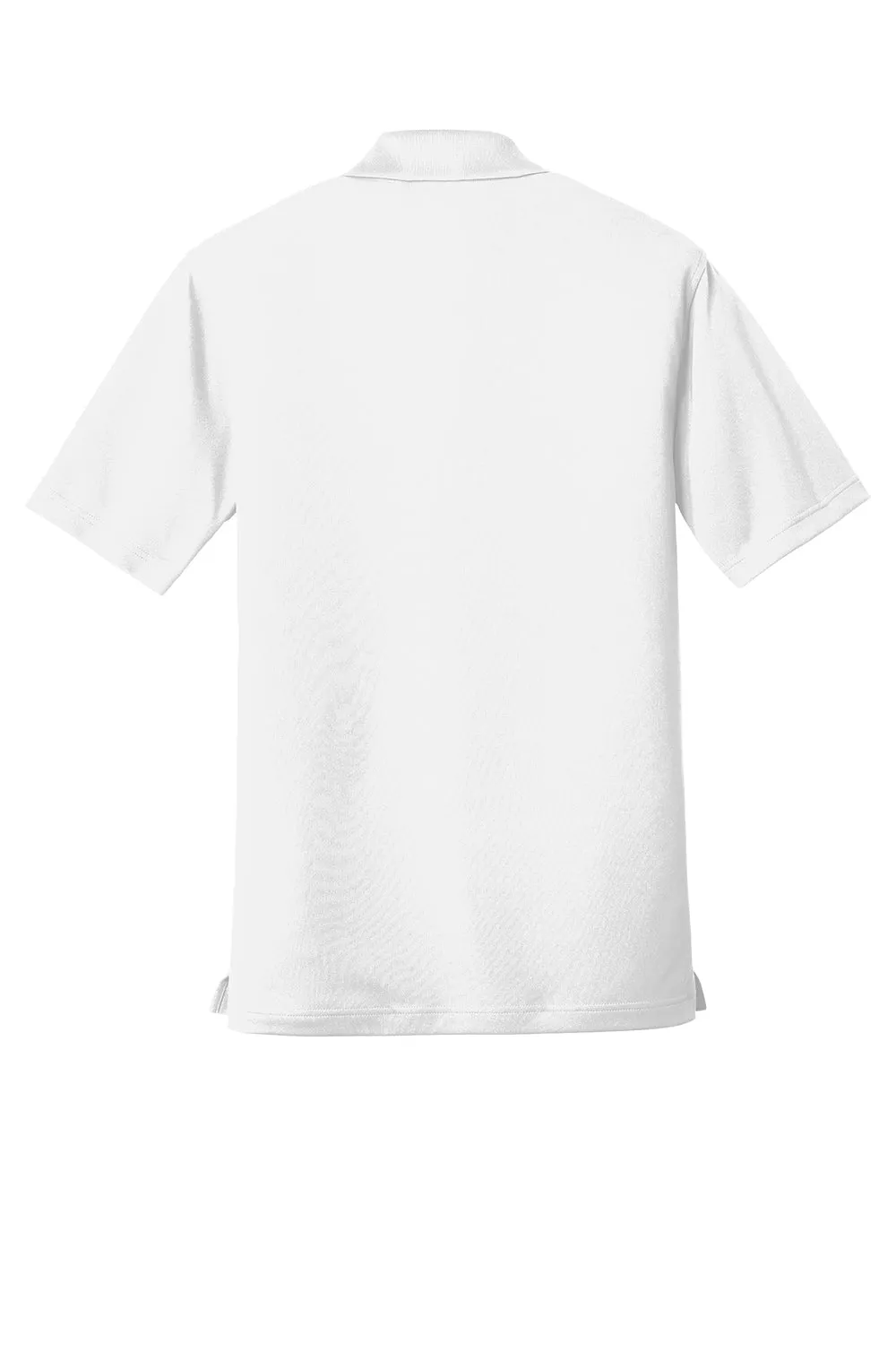 Port Authority Mens Dry Zone Moisture Wicking Short Sleeve Polo Shirt w/ Pocket - White - Closeout