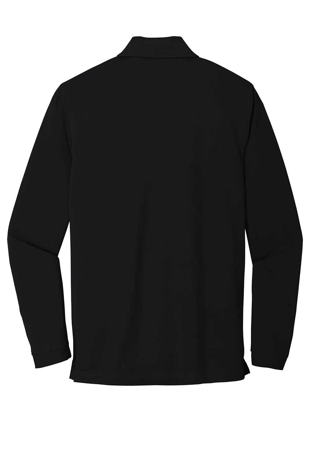 Port Authority Mens Dry Zone Performance Moisture Wicking Long Sleeve Polo Shirt - Deep Black
