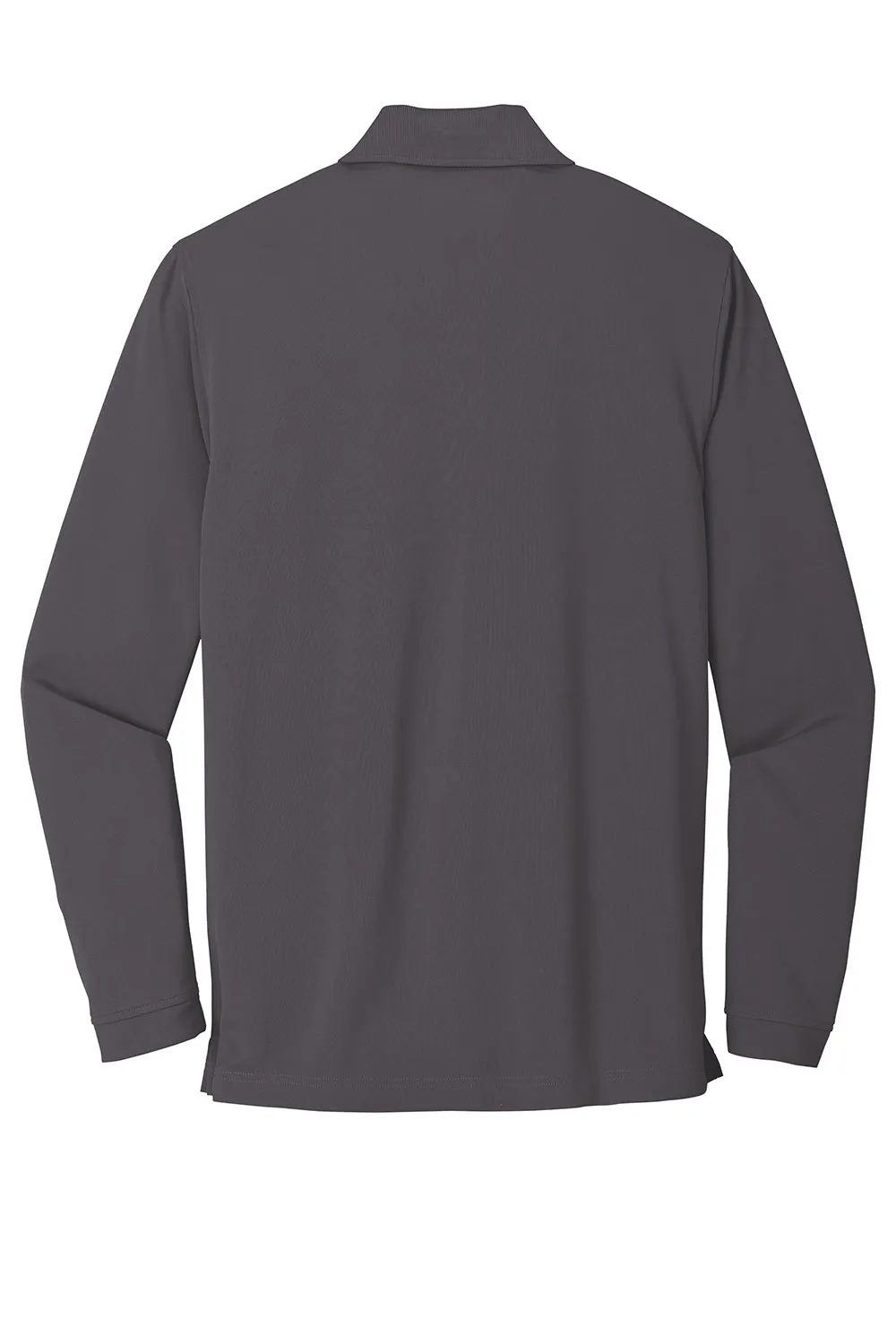 Port Authority Mens Dry Zone Performance Moisture Wicking Long Sleeve Polo Shirt - Graphite Grey